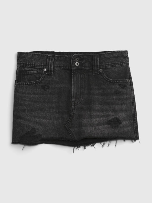 PROJECT GAP Low Rise Denim Mini Skirt with Washwell