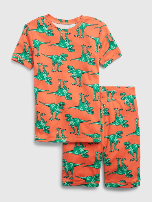 Kids 100% Organic Cotton Dino PJ Shorts Set