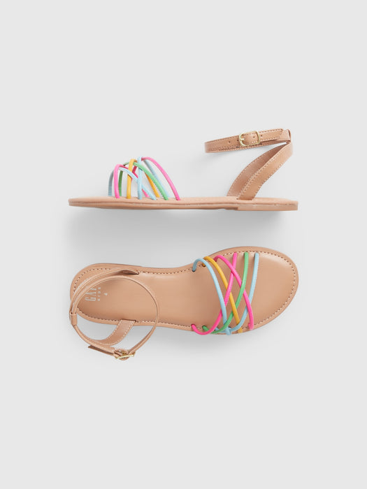 Kids Rainbow Strappy Sandals