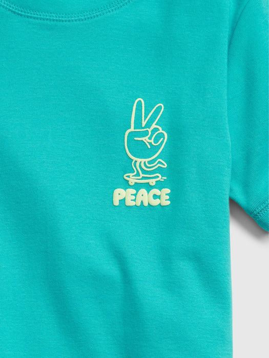 Kids 100% Organic Cotton Peace PJ Shorts Set