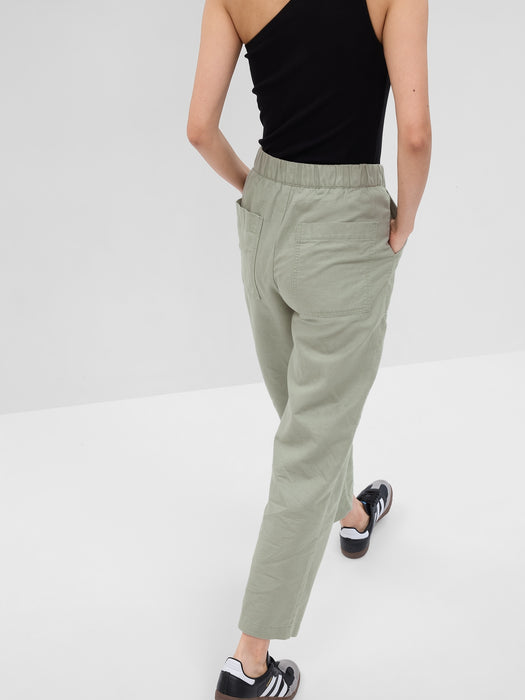 Linen-Cotton Pull-On Pants