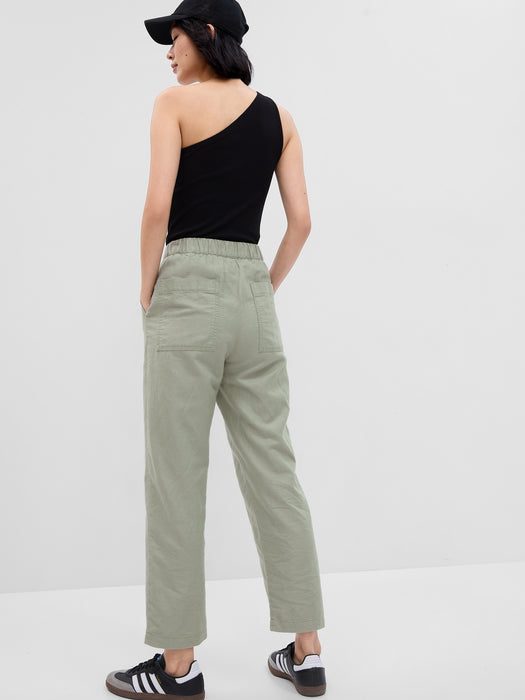 Linen-Cotton Pull-On Pants