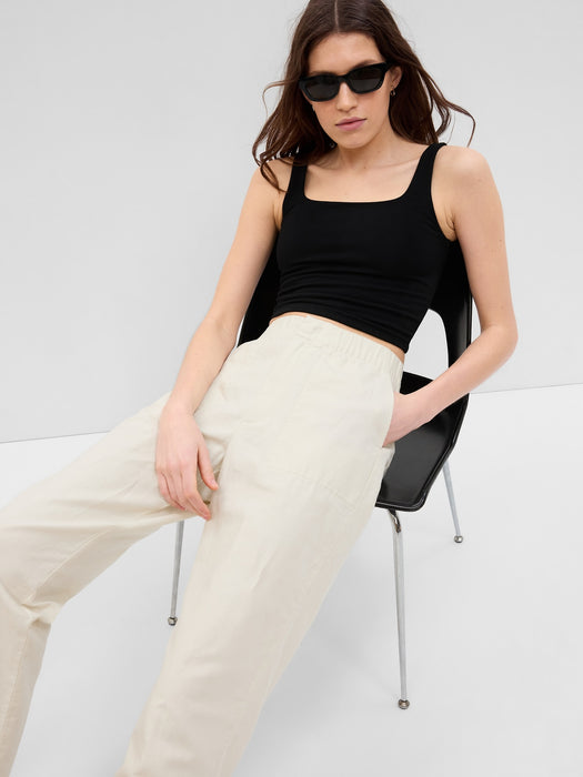 Linen-Cotton Pull-On Pants