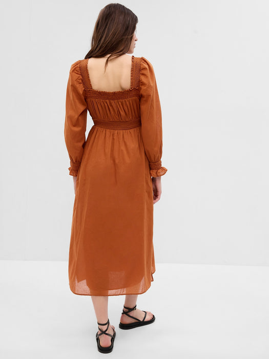 Puff Sleeve Smocked Maxi Dress