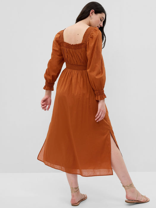 Puff Sleeve Smocked Maxi Dress