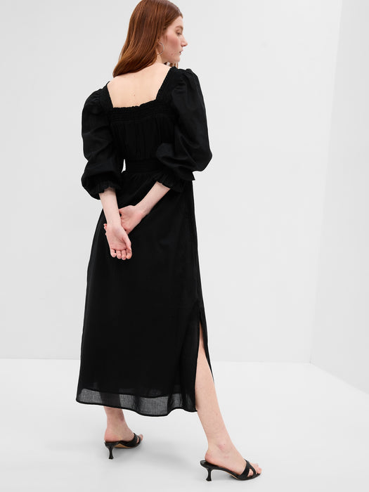 Puff Sleeve Smocked Maxi Dress