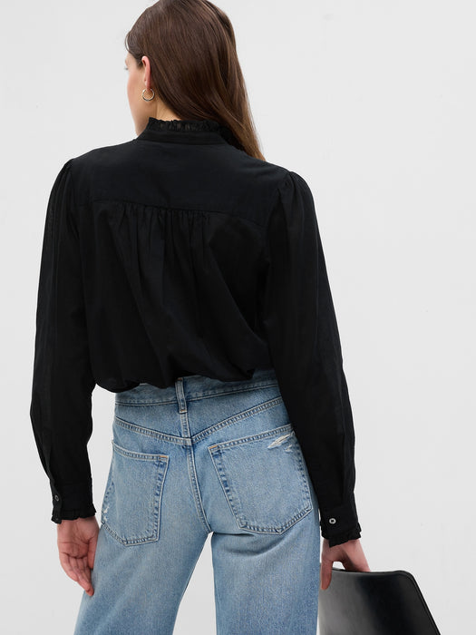 Ruffle Pintuck Shirt