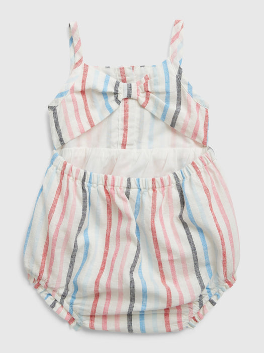 Baby Linen-Cotton Bubble Shorty One-Piece