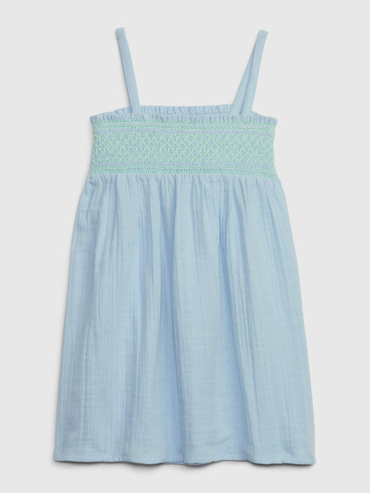 Toddler Crinkle Gauze Smocked Dress