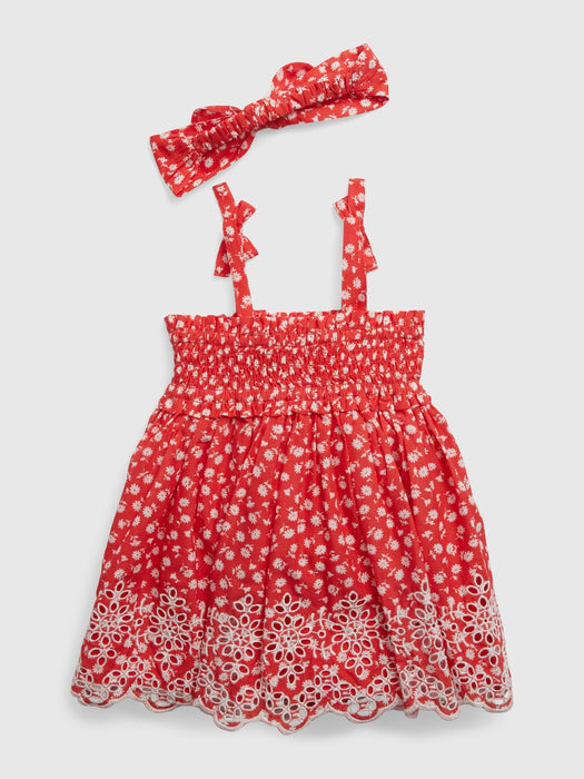 Baby Eyelet Smocked Dress Set