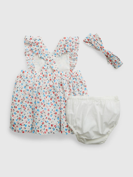 Baby Floral Apron Dress Set