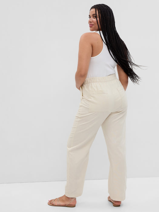 Linen-Cotton Pull-On Pants