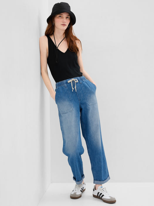 Mid Rise Easy Pull-On Jeans