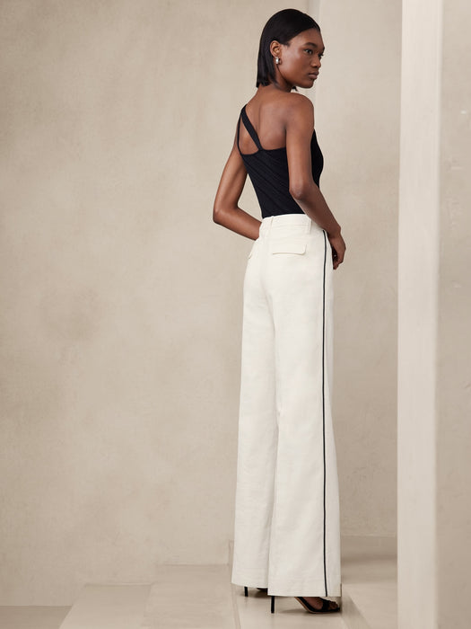 Carolina Straight Cotton-Linen Pant