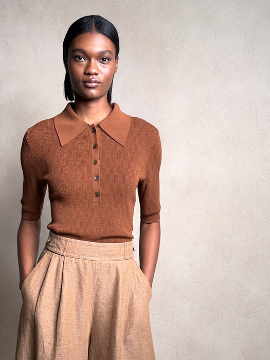 Aria Sweater Polo Top
