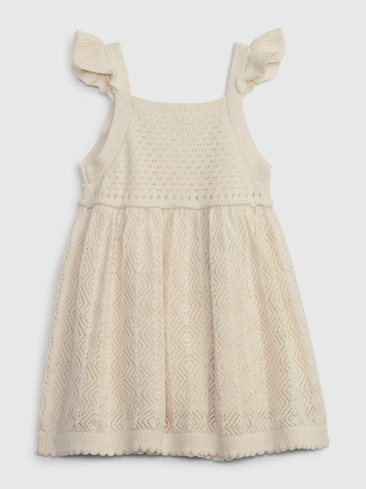 Baby Crochet Flutter Sleeve Dress