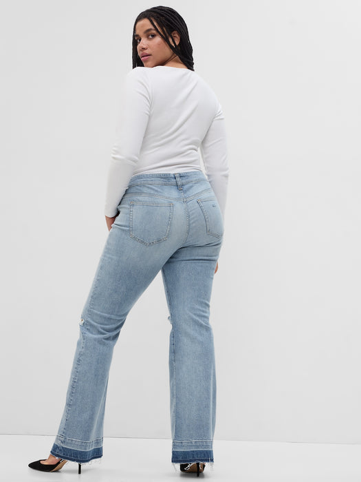 Low Rise '70s Flare Jeans with Washwell