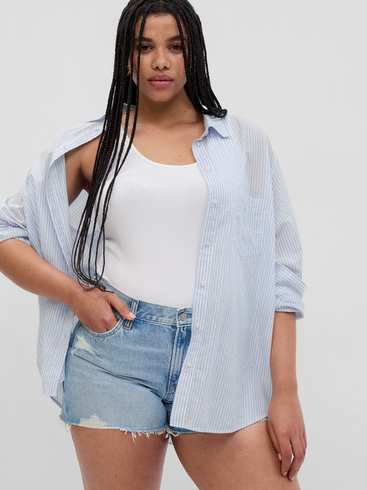 Metallic Stripe Big Shirt