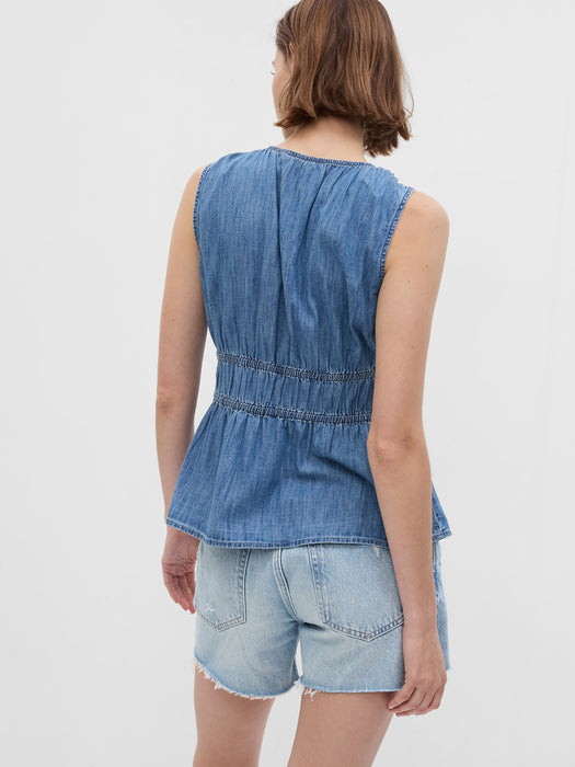 100% Organic Cotton Denim Top with Washwell