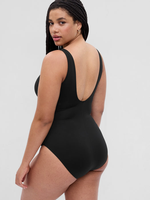 Recycled Wrap Front One-Piece Swimsuit