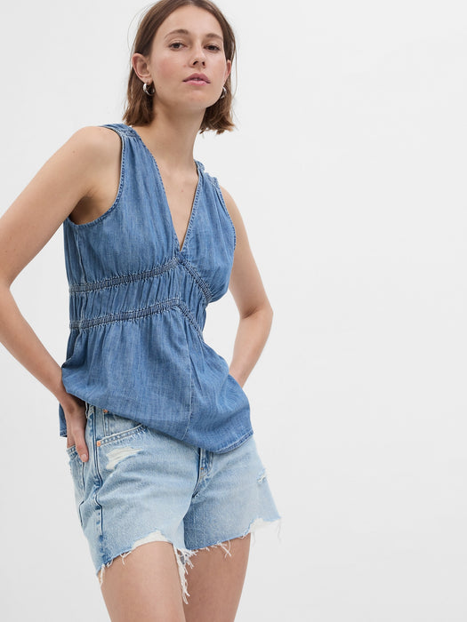 100% Organic Cotton Denim Top with Washwell