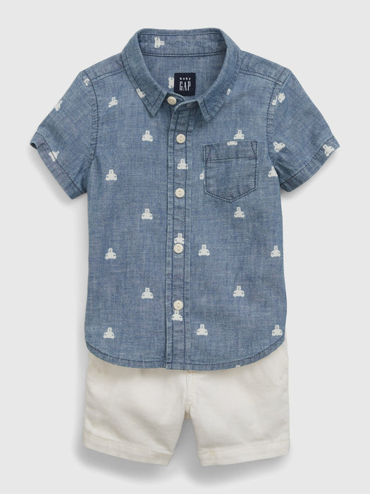 Baby Chambray Brannan Bear Outfit Set