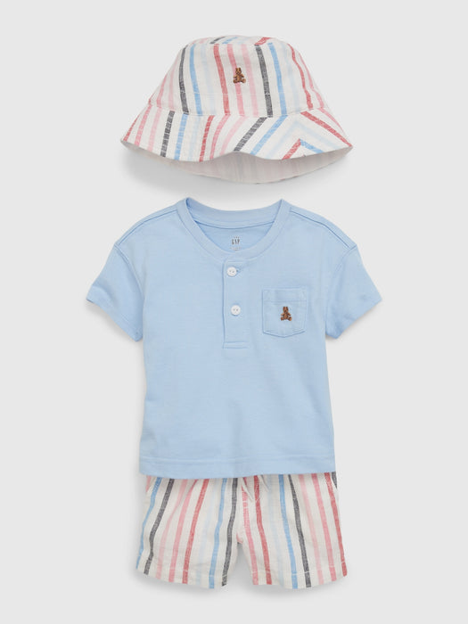 Baby Linen-Cotton Outfit Set