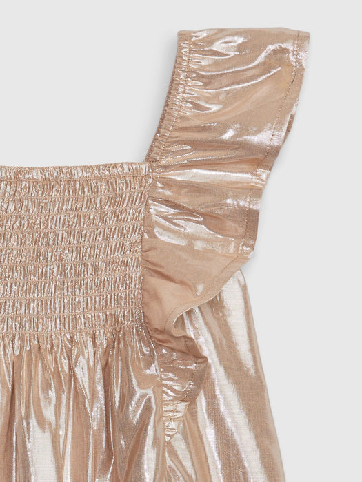 Toddler Metallic Flutter Sleeve Dress