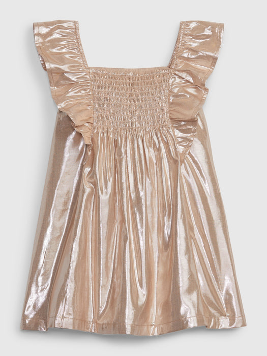 Toddler Metallic Flutter Sleeve Dress