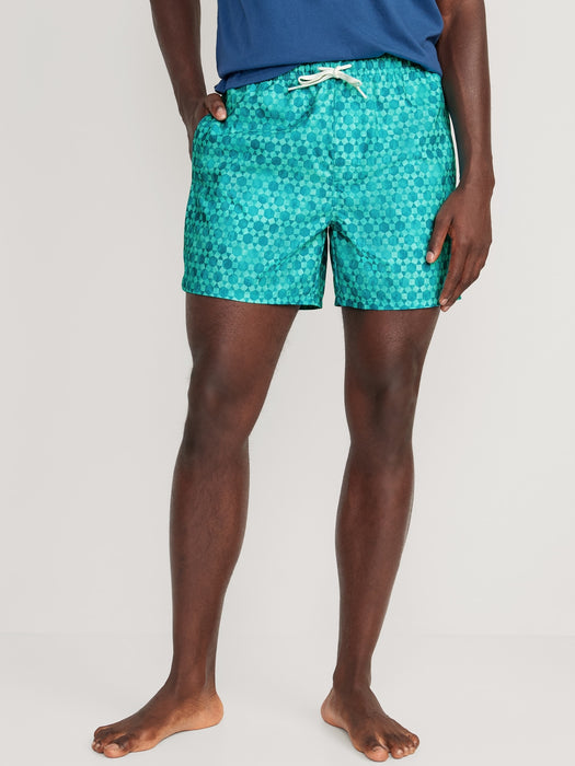 Printed Swim Trunks -- 5-inch inseam