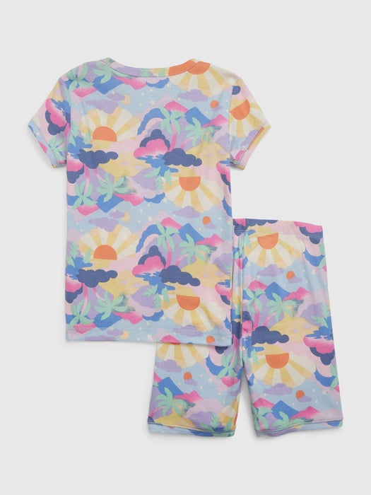 Kids 100% Organic Cotton Print PJ Shorts Set