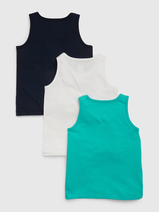 Toddler 100% Organic Cotton Mix and Match Graphic Tank Top (3-Pack)