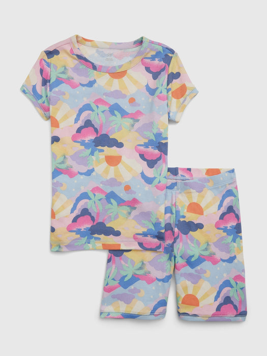 Kids 100% Organic Cotton Print PJ Shorts Set