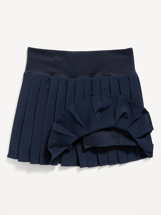 High-Waisted Pleated Performance Skort for Girls