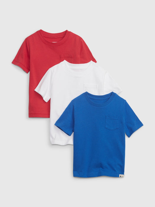 Toddler 100% Organic Cotton Mix and Match Pocket T-Shirt (3-Pack)