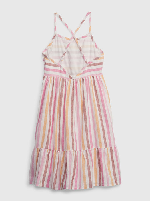 Kids Crinkle Gauze Tiered Midi Dress