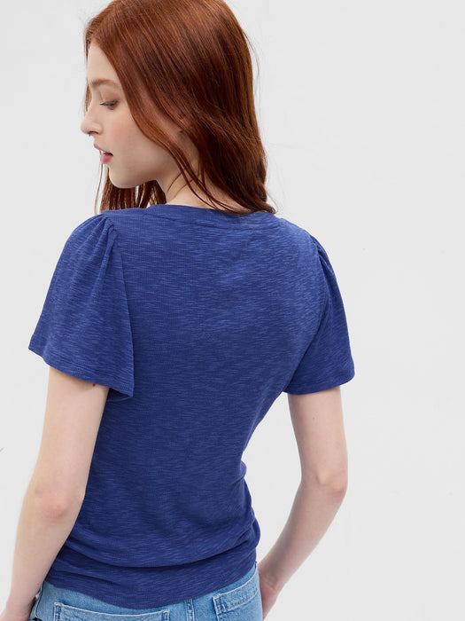 Essential Rib Flutter Sleeve T-Shirt