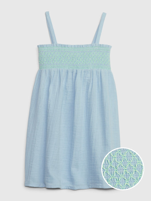 Toddler Crinkle Gauze Smocked Dress