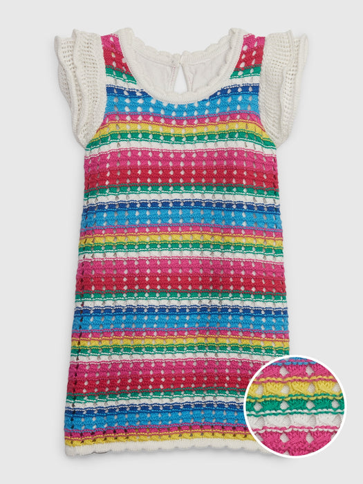 Toddler Crochet Flutter Sleeve Dress