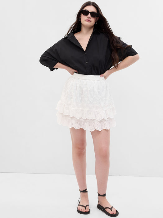 Eyelet Lace Mini Skirt