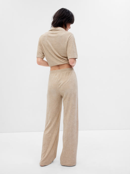 Towel Terry Wide Leg Pants