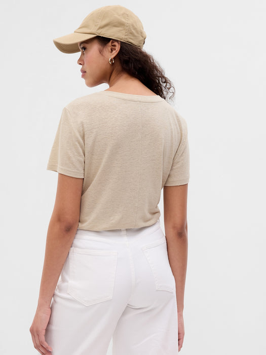 Linen-Blend T-Shirt