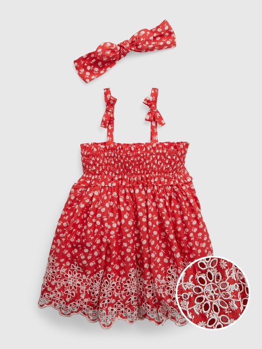 Baby Eyelet Smocked Dress Set