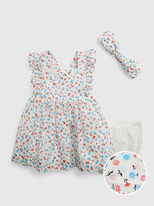 Baby Floral Apron Dress Set