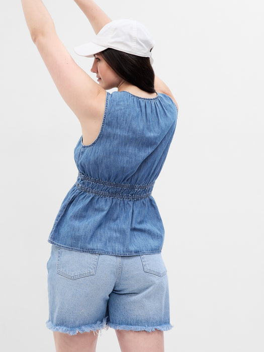 100% Organic Cotton Denim Top with Washwell