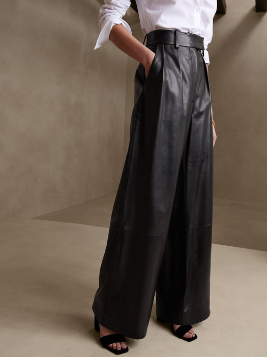 Cruise Leather Wide-Leg Pant