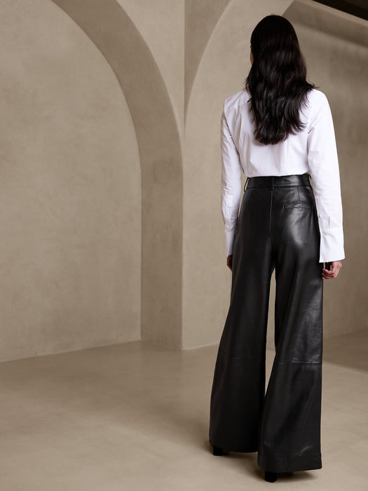 Cruise Leather Wide-Leg Pant