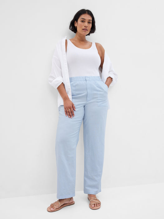 Linen-Cotton Pull-On Pants