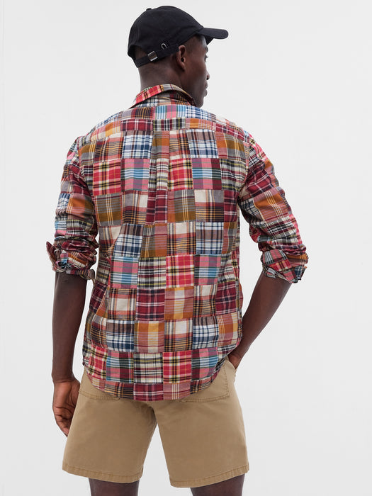 Plaid Patchwork Shirt