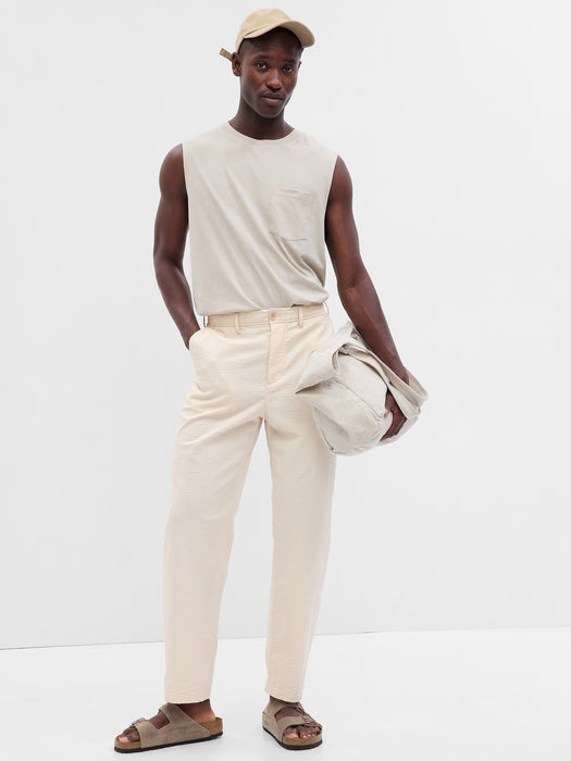 Lightweight Seersucker Pants with E-Waist